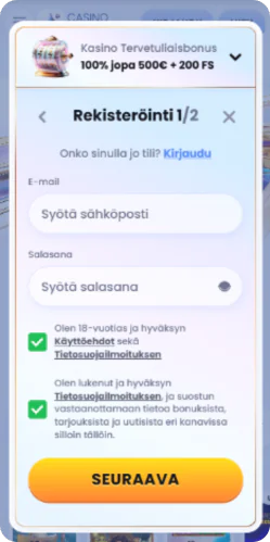 CasinoLab rekisteröityminen - luo uusi pelitili