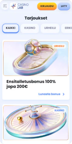 CasinoLab tutustu bonuksiin - tervetuliaisbonukset ja tarjoukset