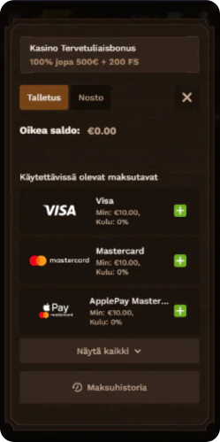 FatPirate tee talletus - ensimmäinen maksu ja pelaamisen aloitus