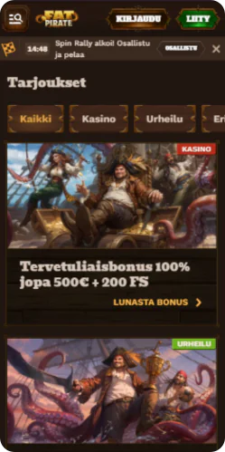 FatPirate tutustu bonuksiin - tervetuliaisbonukset ja tarjoukset