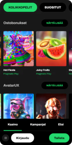 Hillo löydä sopiva peli - pelivalikoima ja kolikkopelit